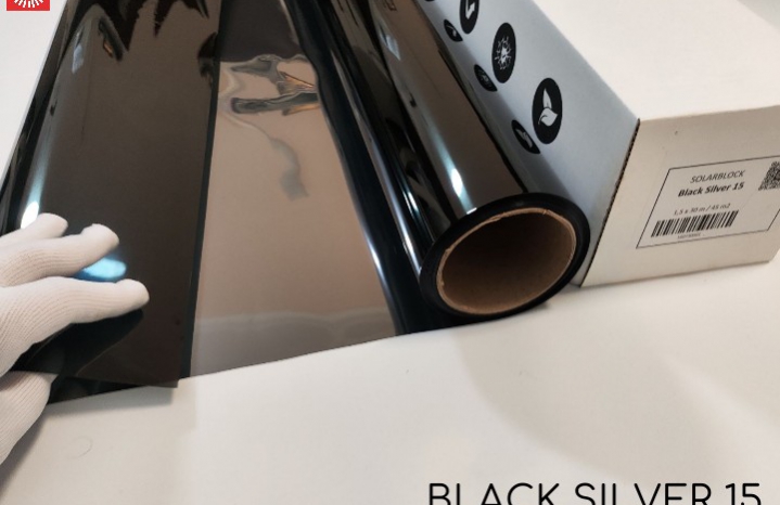 Зеркальная черная пленка Black Silver 15